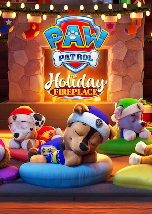 Netflix: Paw Patrol Holiday Fireplace | <strong>Opis Netflix</strong><br> Członkowie Psiego Patrolu w mikołajowych czapeczkach tulą się do siebie przy kominku w otoczeniu choinki, świątecznych dekoracji i prezentów. | Oglądaj film na Netflix.com