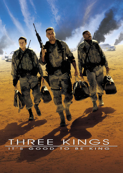 Netflix: Three Kings | <strong>Opis Netflix</strong><br> Trzej stacjonujÄ…cy w Iraku Å¼oÅ‚nierze odnajdujÄ… mapÄ™, która najprawdopodobniej wskazuje drogÄ™ do ogromnych rezerw kuwejckiego zÅ‚ota ukrytego w pobliÅ¼u ich bazy. | Oglądaj film na Netflix.com